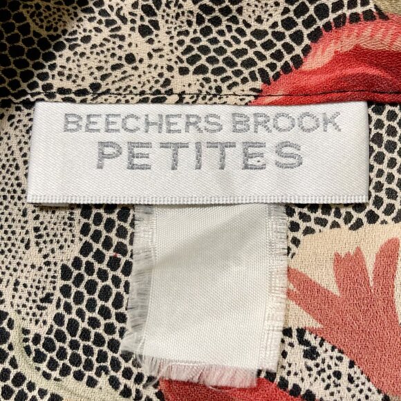 BEECHERS BROOK Vintage red black cream floral lace print blouse ~ SMALL MEDIUM - Picture 2 of 14